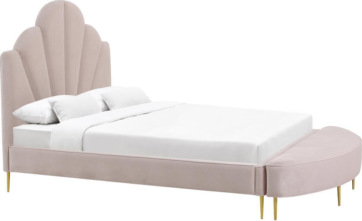 Tov Furniture Beds - Bianca Blush Velvet Bed in Queen