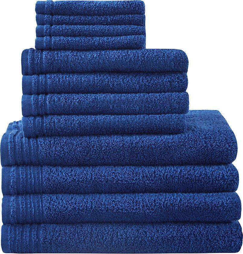 Olliix.com Bath Towels - Big Bundle 100% Cotton 12 Piece Bath Towel Set Navy