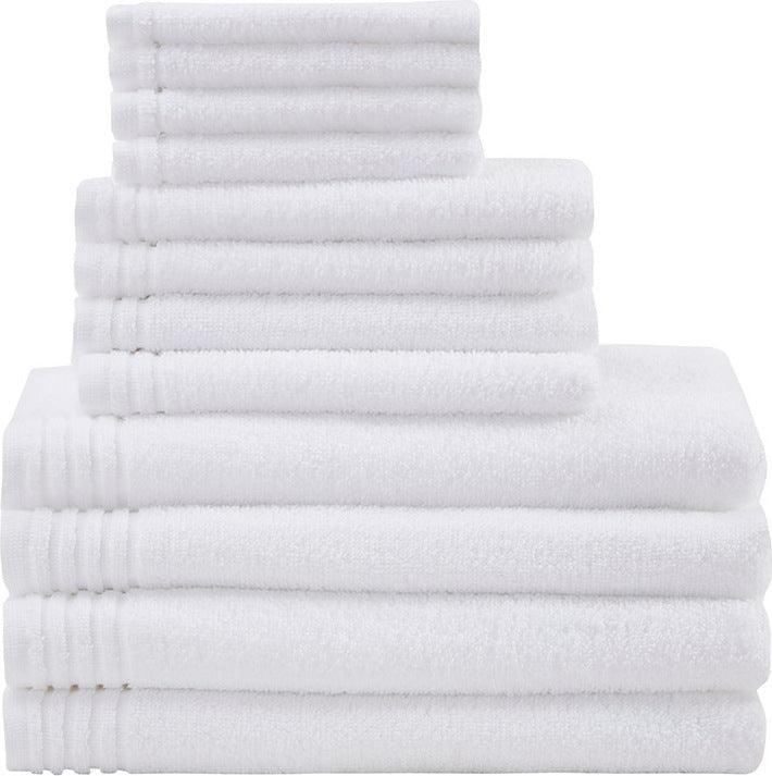 Olliix.com Bath Towels - Big Bundle 100% Cotton 12 Piece Bath Towel Set White