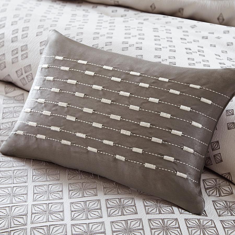 Olliix.com Comforters & Blankets - Biloxi Transitional 7 Piece Comforter Set Silver King