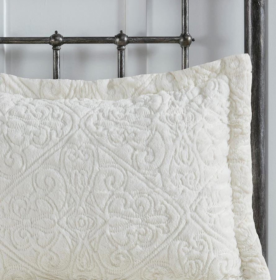 Olliix.com Comforters & Blankets - Bismarck Ultra Plush Comforter Mini Set Ivory Full/Queen