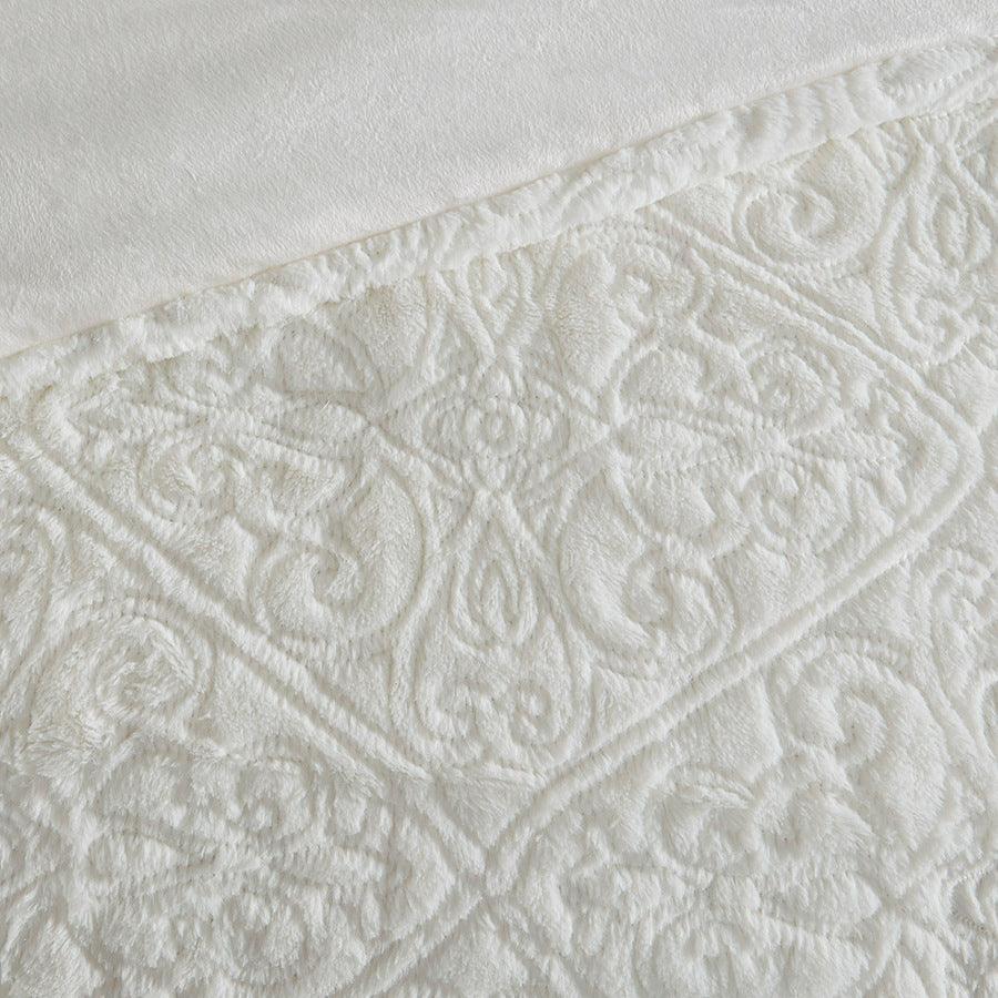 Olliix.com Comforters & Blankets - Bismarck Ultra Plush Comforter Mini Set Ivory Full/Queen