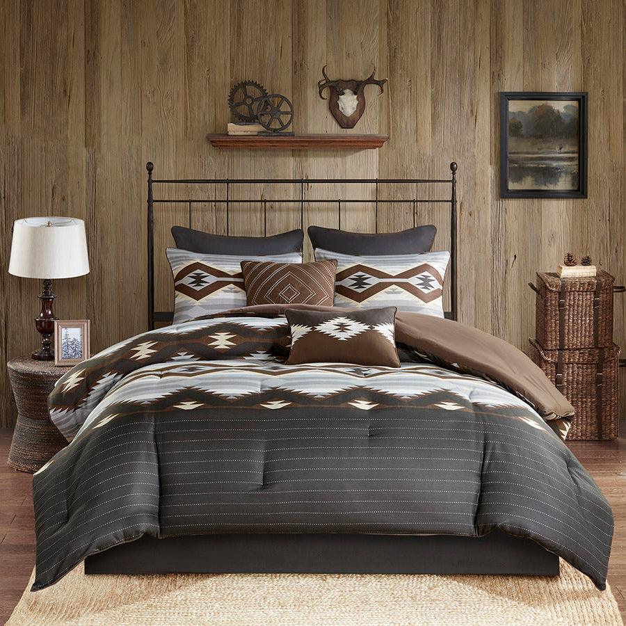 Olliix.com Comforters & Blankets - Bitter Transitional Creek Oversized Comforter Set Gray | Brown Full