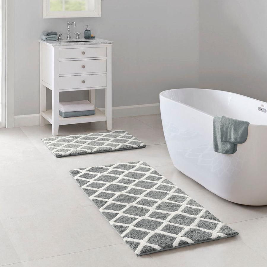 Olliix.com Bath Rugs - Bittman Reversible High Pile Tufted Bath Rug Navy-MP72-5663
