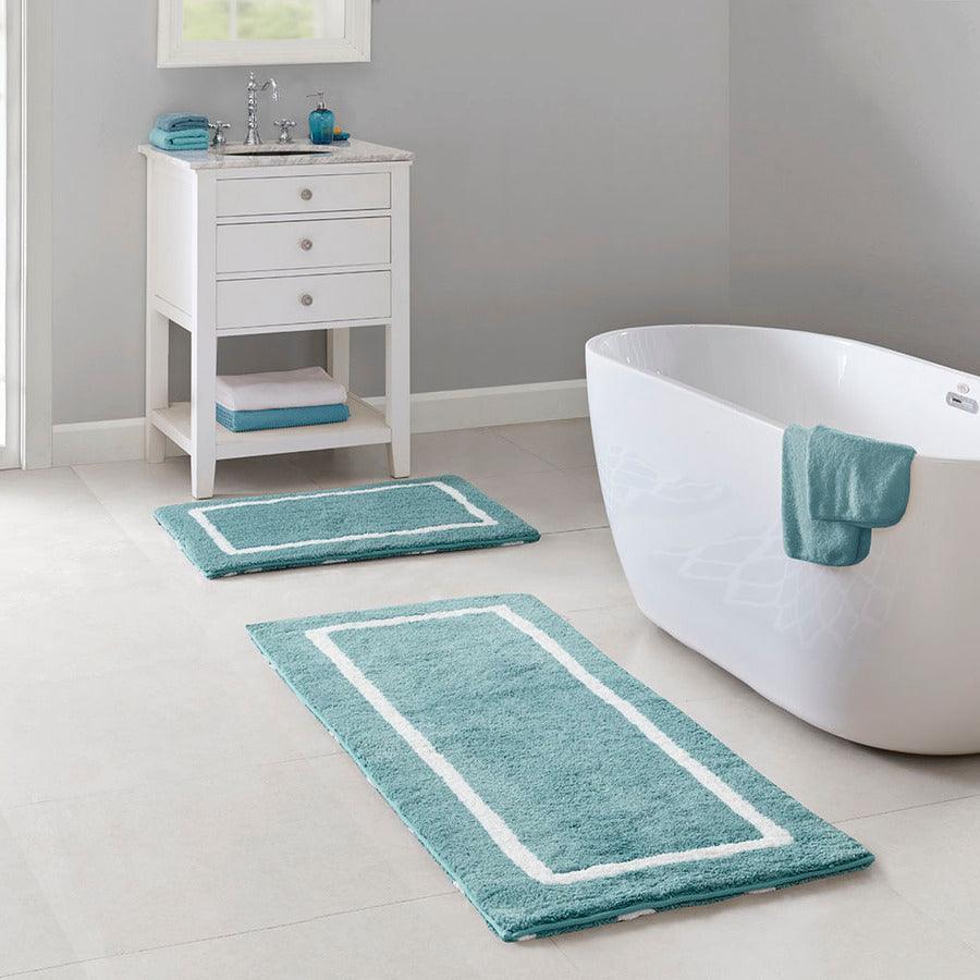 Olliix.com Bath Rugs - Bittman Reversible High Pile Tufted Bath Rug Navy-MP72-5663