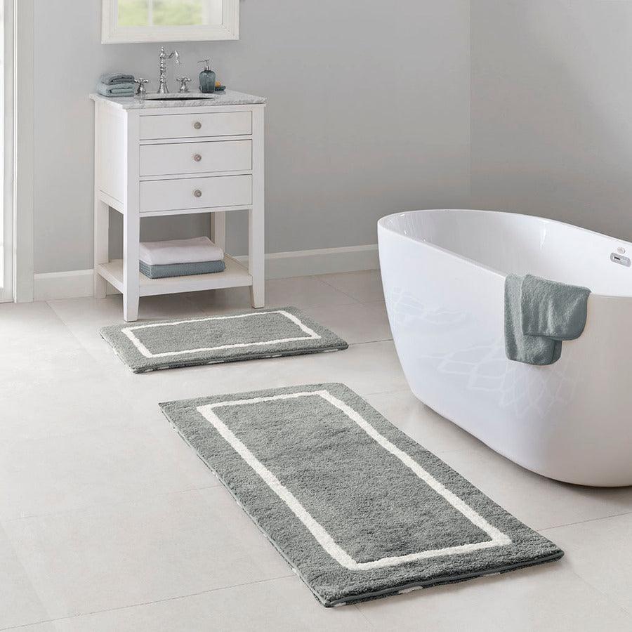 Olliix.com Bath Rugs - Bittman Reversible High Pile Tufted Bath Rug Navy-MP72-5663