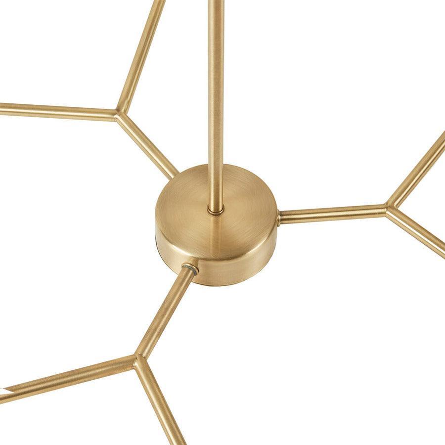 Olliix.com Ceiling Lights - Blaire 6-light Ombre Globe Chandelier Antique Brass | Amber