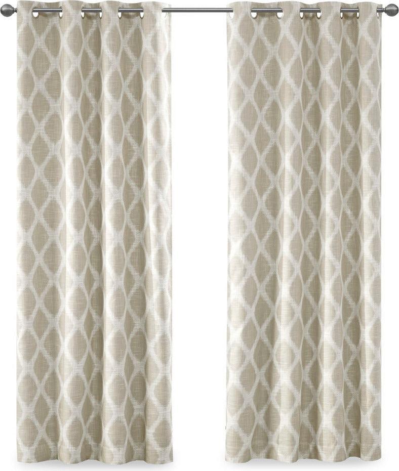 Olliix.com Curtains - Blakesly 84 H Printed Ikat Blackout Panel Taupe