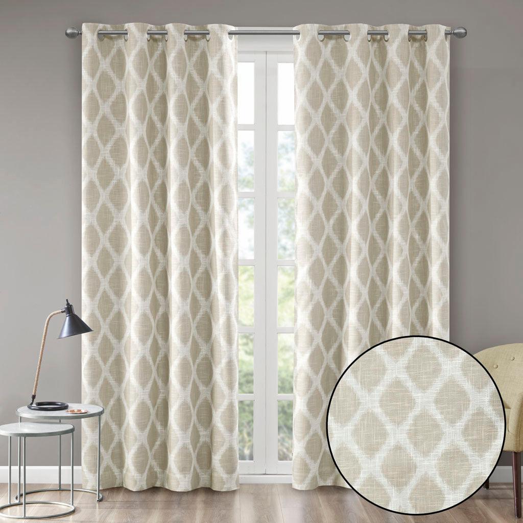 Olliix.com Curtains - Blakesly 84 H Printed Ikat Blackout Panel Taupe