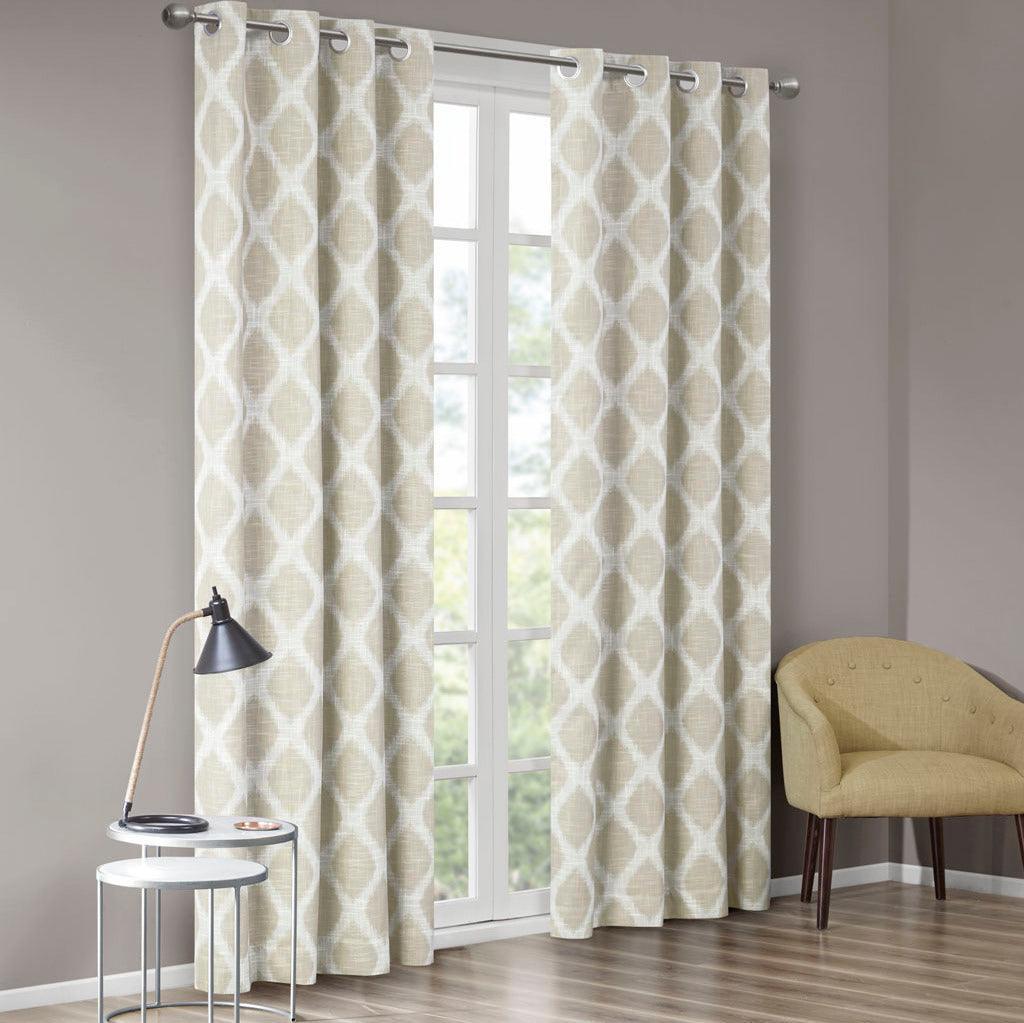 Olliix.com Curtains - Blakesly 95 H Printed Ikat Blackout Panel Taupe