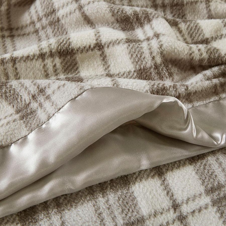Olliix.com Comforters & Blankets - Blanket Grey Plaid BL51-0895