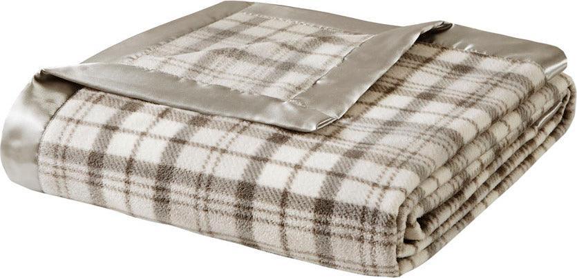 Olliix.com Comforters & Blankets - Blanket Grey Plaid BL51-0895