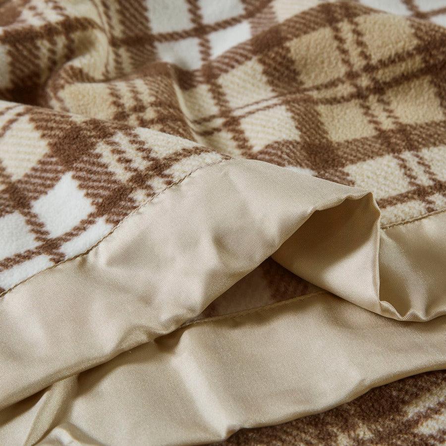 Olliix.com Comforters & Blankets - Blanket Tan Plaid BL51-0685