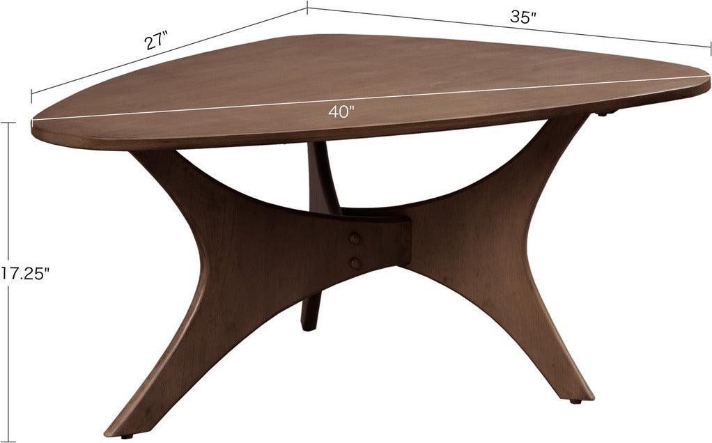 Olliix.com Coffee Tables - Blaze Triangle Wood Coffee table Brown