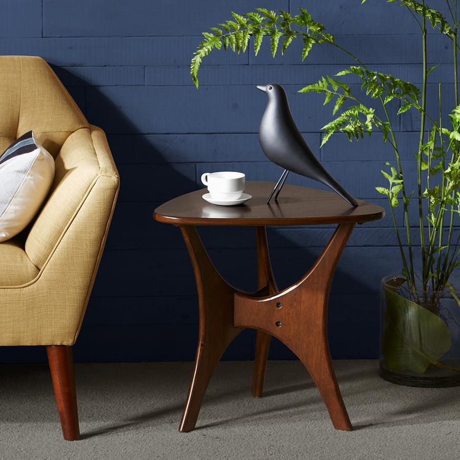 Olliix.com Side & End Tables - Blaze Triangle Wood End Table Brown