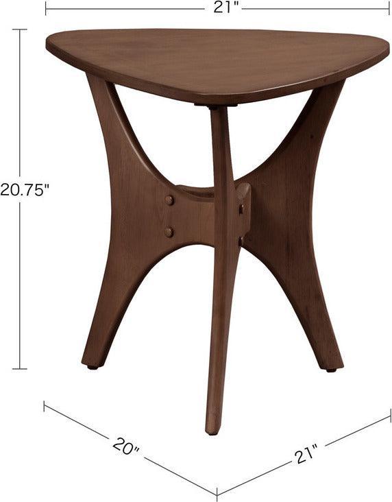 Olliix.com Side & End Tables - Blaze Triangle Wood End Table Brown
