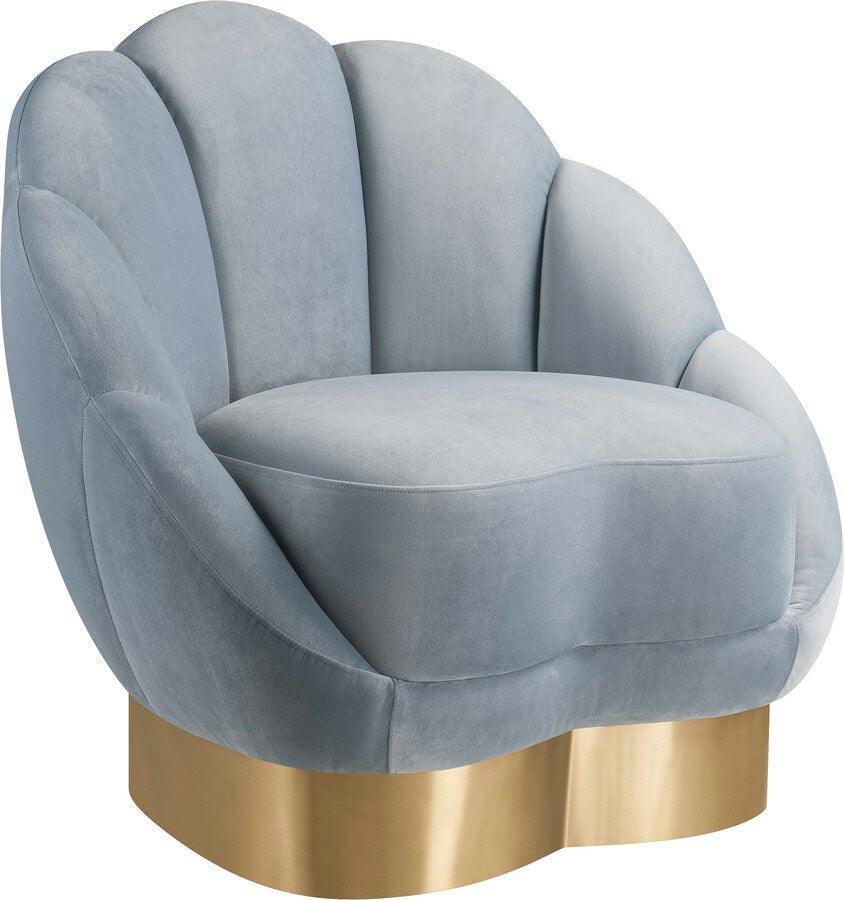 Tov Furniture Chairs - Bloom Sea Blue Velvet Chair Sea Blue