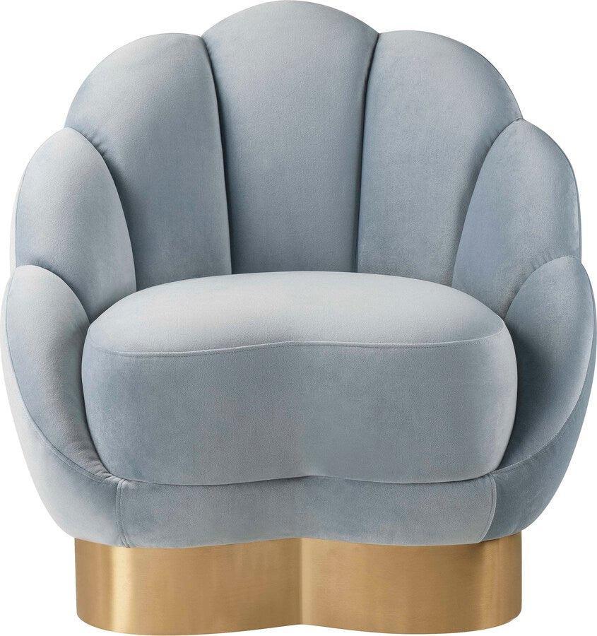 Tov Furniture Chairs - Bloom Sea Blue Velvet Chair Sea Blue