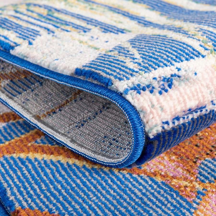 Unique Loom Indoor Rugs - Blossom Beach/Nautical 10x14 Rectangular Rug Blue