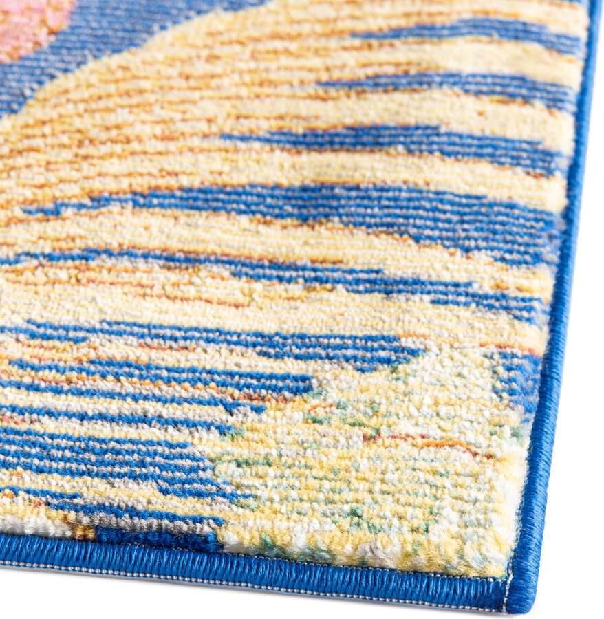 Unique Loom Indoor Rugs - Blossom Beach/Nautical 10x14 Rectangular Rug Blue