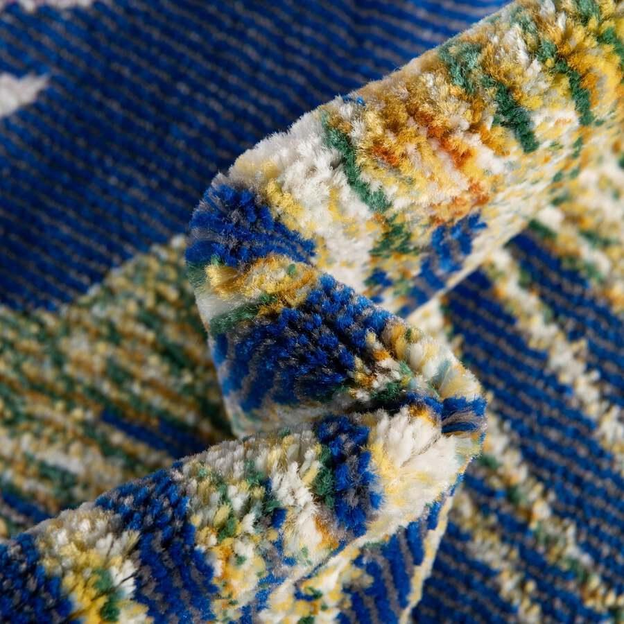 Unique Loom Indoor Rugs - Blossom Beach/Nautical 10x14 Rectangular Rug Blue