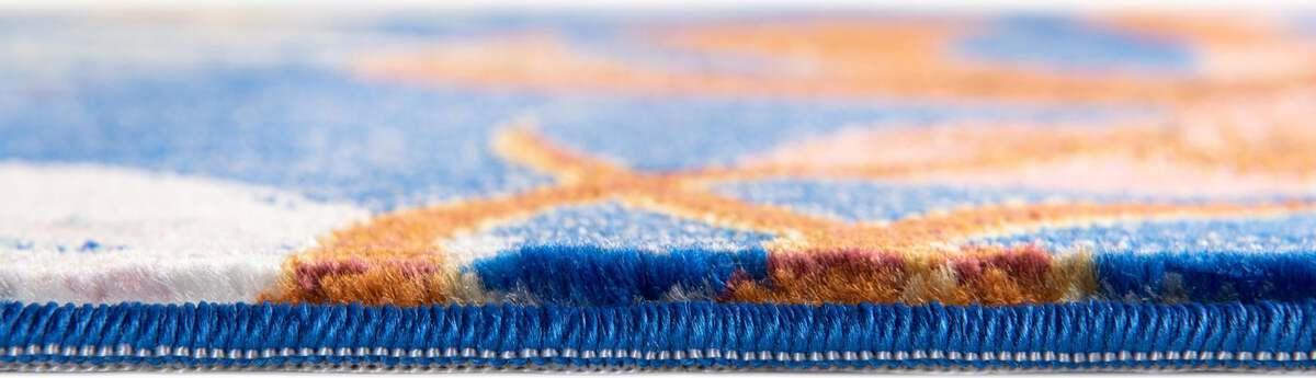 Unique Loom Indoor Rugs - Blossom Beach/Nautical 10x14 Rectangular Rug Blue