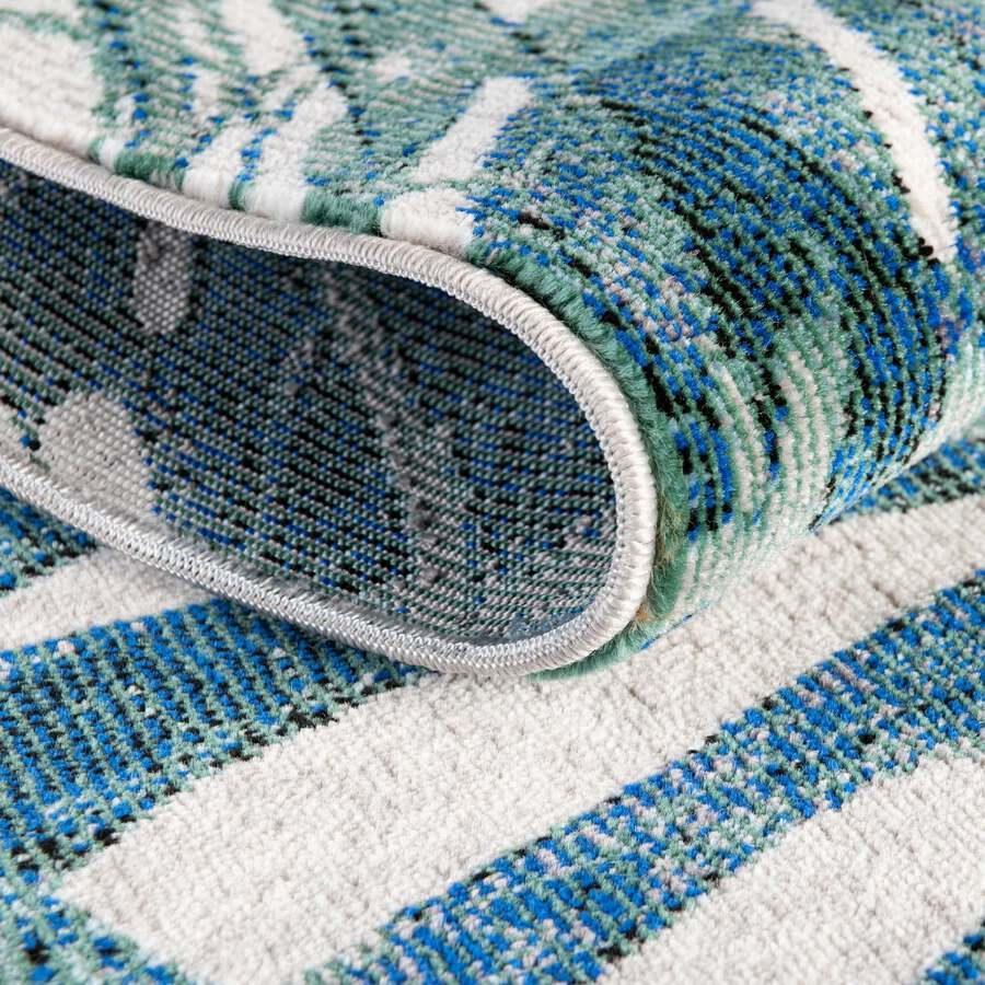 Unique Loom Indoor Rugs - Blossom Beach/Nautical 10x14 Rectangular Rug Ivory