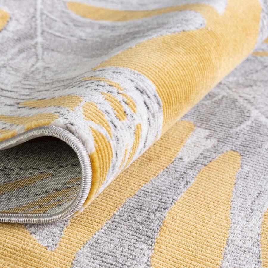 Unique Loom Indoor Rugs - Blossom Beach/Nautical 10x14 Rectangular Rug Yellow