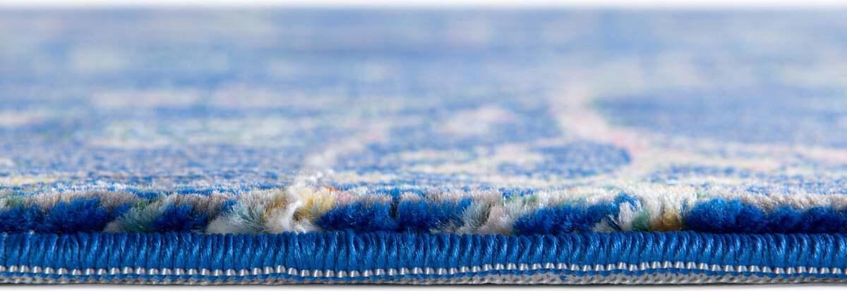Unique Loom Indoor Rugs - Blossom Cabin / Lodge 10x14 Rectangular Rug Blue