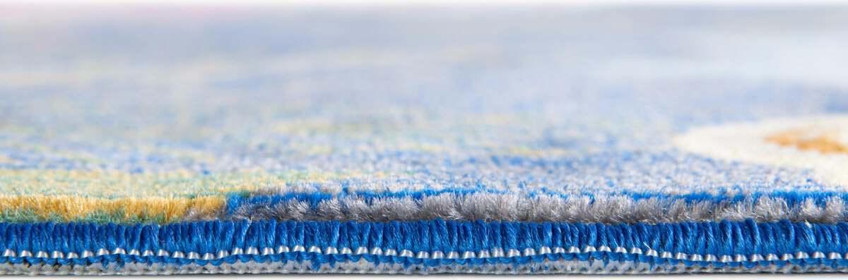 Unique Loom Indoor Rugs - Blossom Floral 10x14 Blue & Green