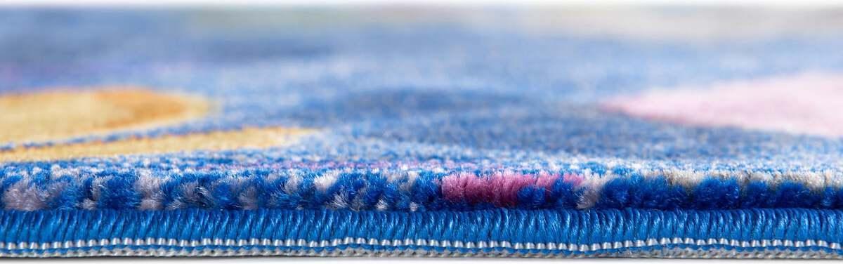 Unique Loom Indoor Rugs - Blossom Floral 10x14 Blue & Pink