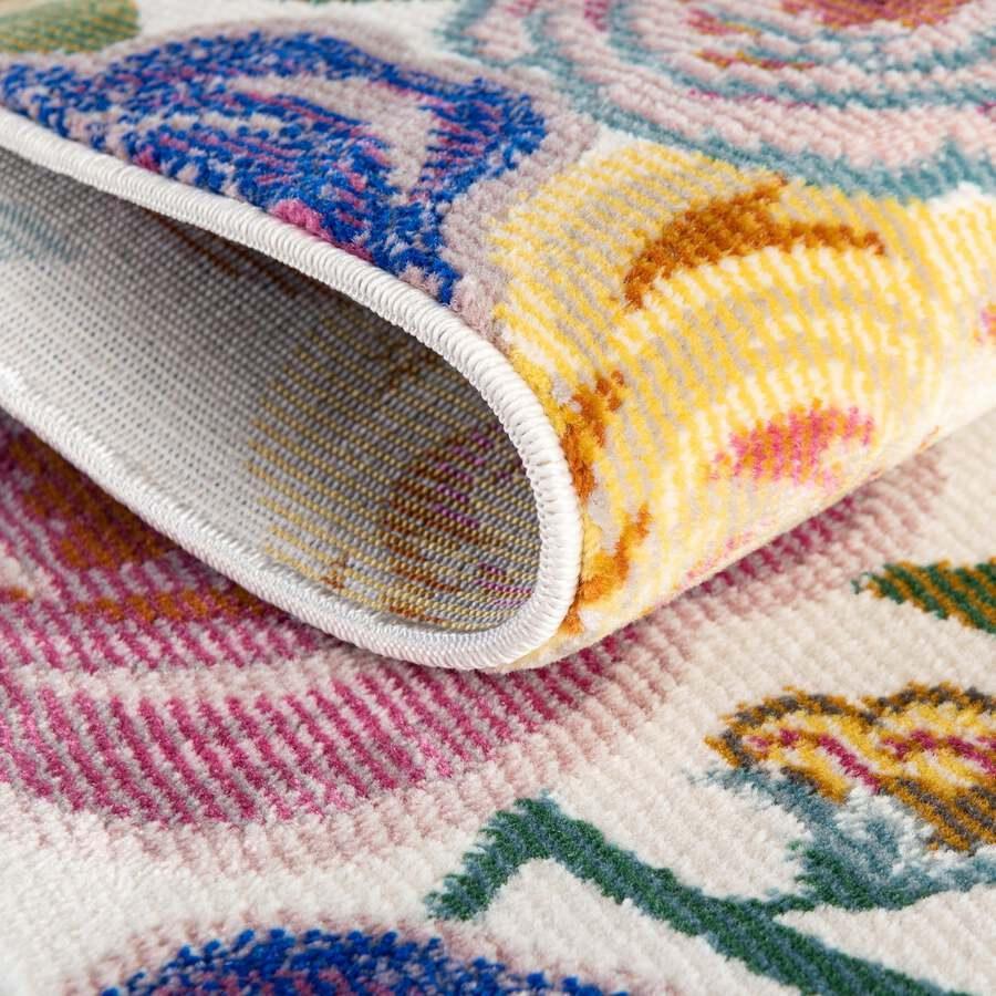 Unique Loom Indoor Rugs - Blossom Floral 10x14 Ivory & Green