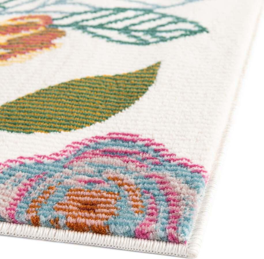 Unique Loom Indoor Rugs - Blossom Floral 10x14 Ivory & Green