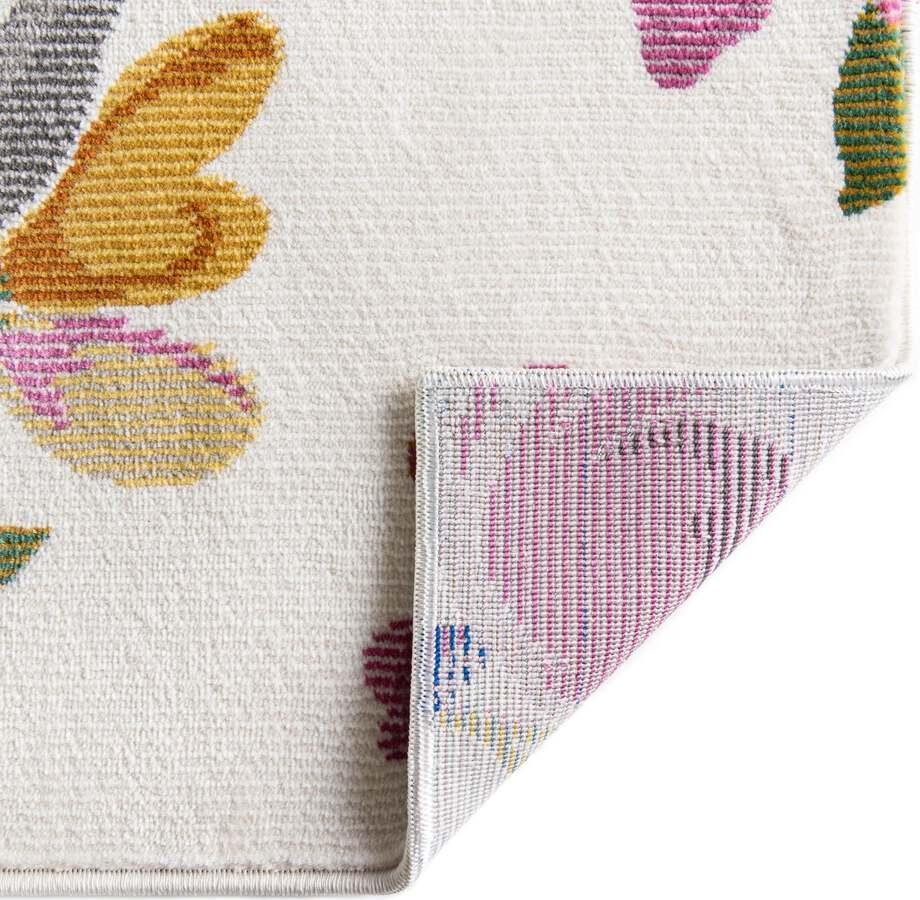 Unique Loom Indoor Rugs - Blossom Floral 10x14 Ivory & Pink