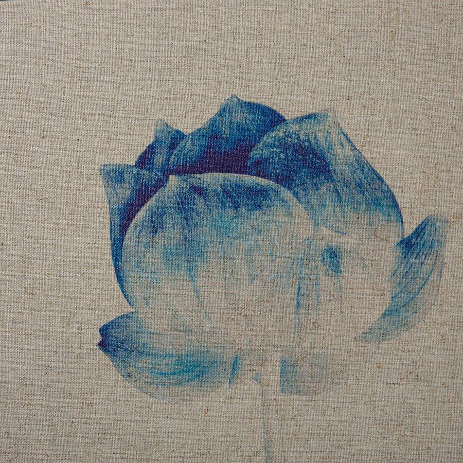 Olliix.com Wall Paintings - Blue Print Botanicals Framed 3 Piece Printed Canvas On Linen Blue