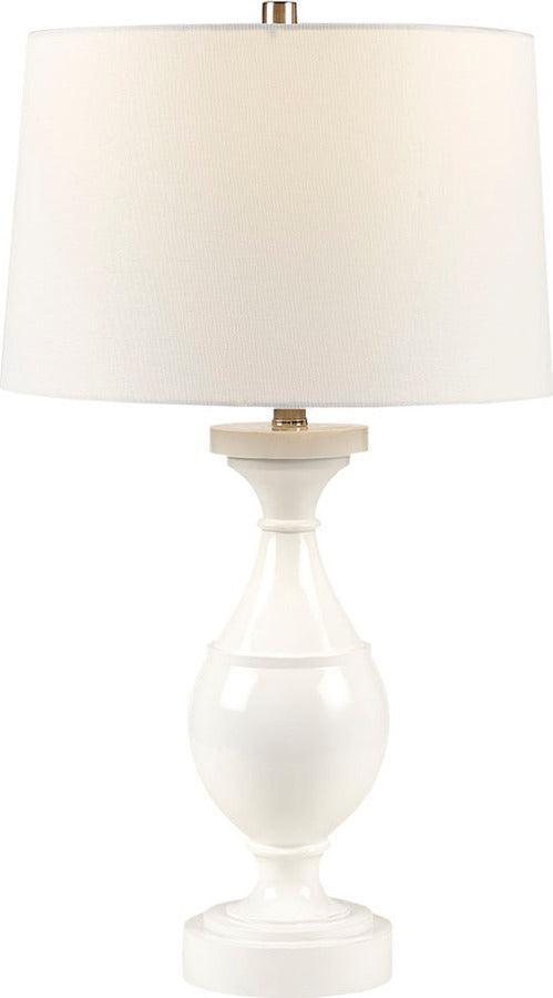 Olliix.com Table Lamps - Blythe Resin Table Lamp White Base & White Shade