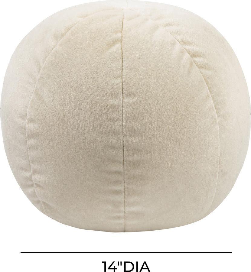 Tov Furniture Pillows & Throws - Boba 14" Cream Velvet Pillow Cream