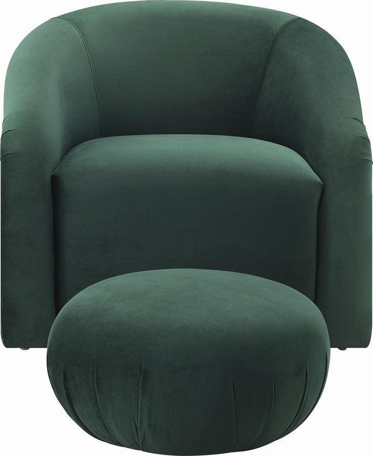 Tov Furniture Living Room Sets - Boboli Forest Green Velvet Chair + Ottoman Set