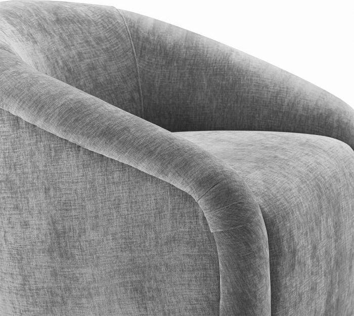 Tov Furniture Living Room Sets - Boboli Grey Chenille Chair + Ottoman Set