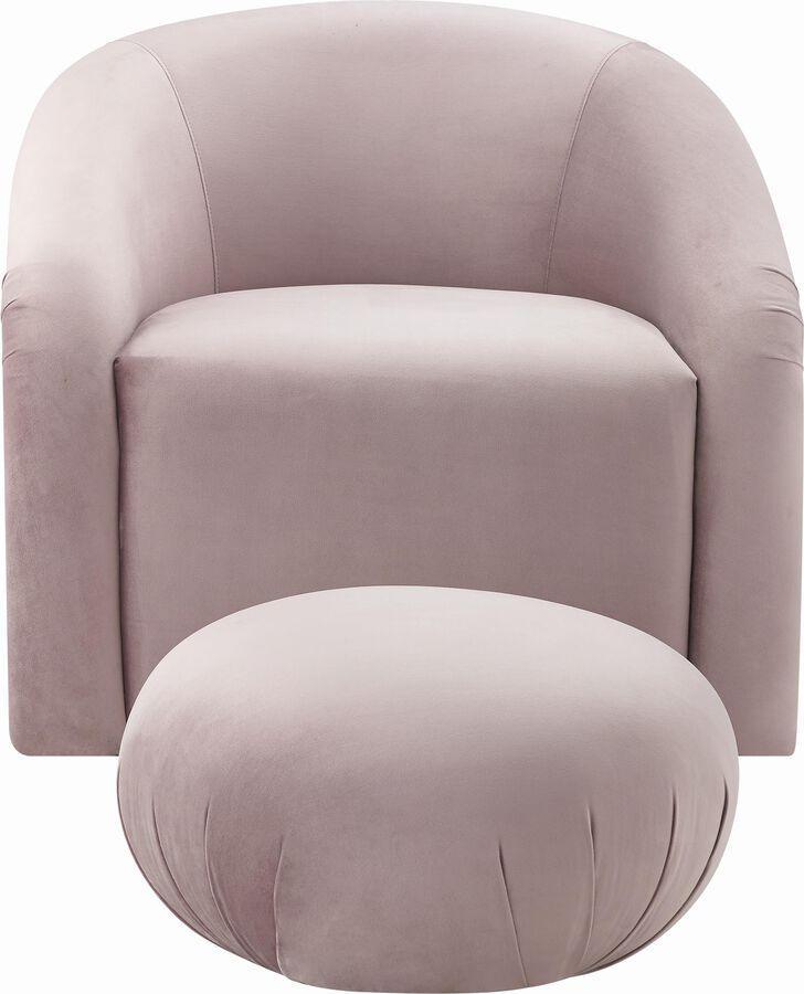 Tov Furniture Living Room Sets - Boboli Mauve Velvet Chair + Ottoman Set Mauve
