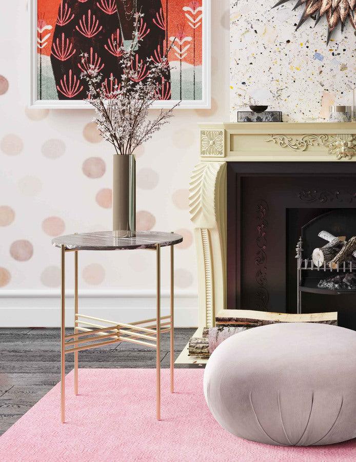 Tov Furniture Living Room Sets - Boboli Mauve Velvet Chair + Ottoman Set Mauve
