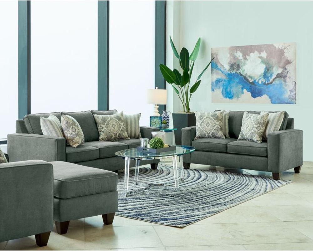Elements Living Room Sets - Boha 2PC Set with Sofa and Loveseat in Jessie Charcoal Charcoal