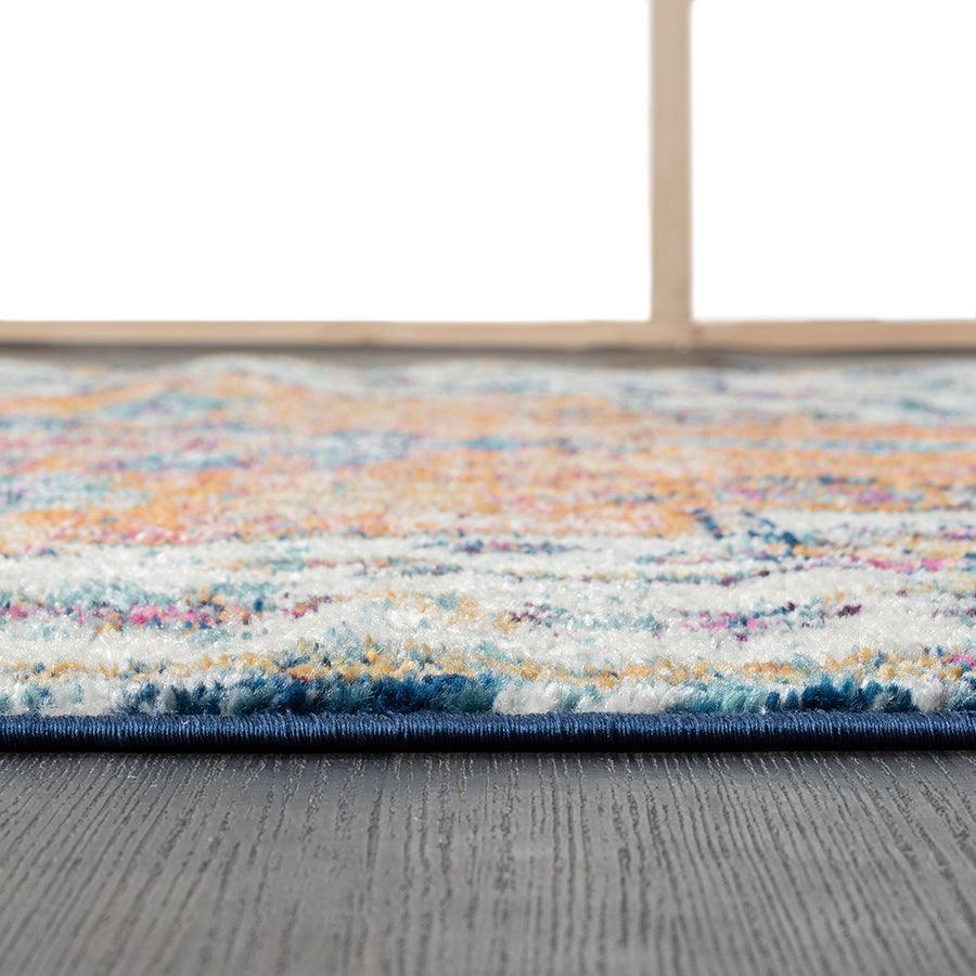 Olliix.com Indoor Rugs - Boho Medallion Woven Area Rug Blue Multi MP35-8056