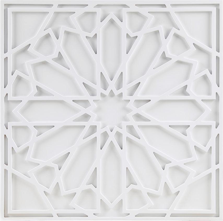 Olliix.com Wall Art - Boho Notion Square Carved Wall Panel Offwhite