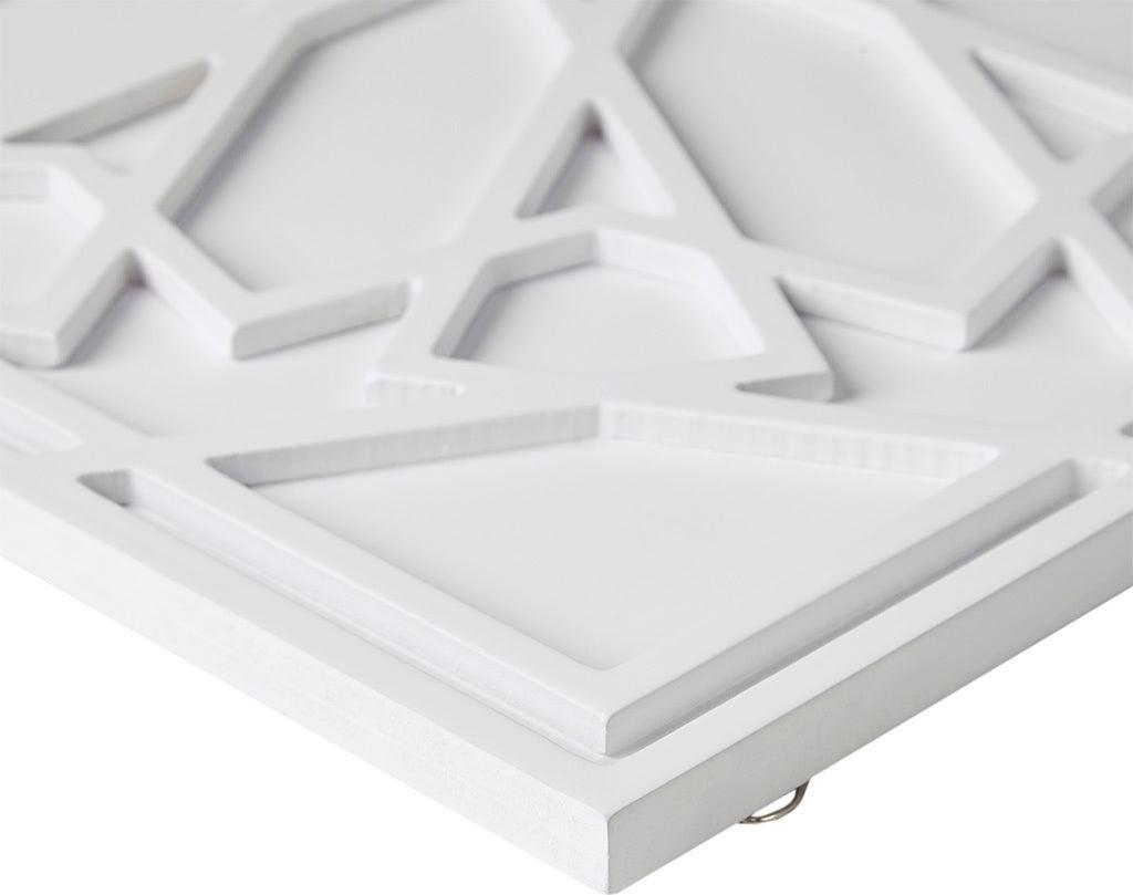 Olliix.com Wall Art - Boho Notion Square Carved Wall Panel Offwhite