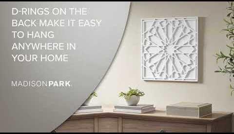 Olliix.com Wall Art - Boho Notion Square Carved Wall Panel Offwhite