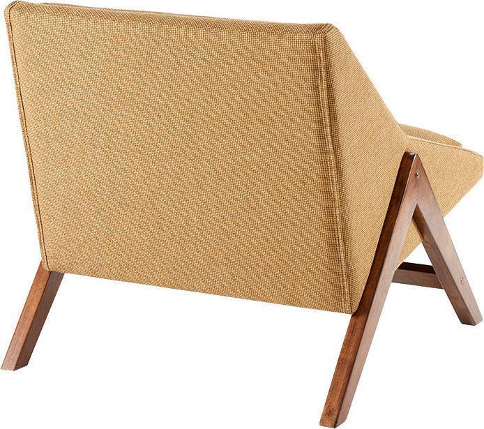 Olliix.com Accent Chairs - Boomerang Accent Chair Mustard Yellow & Pecan