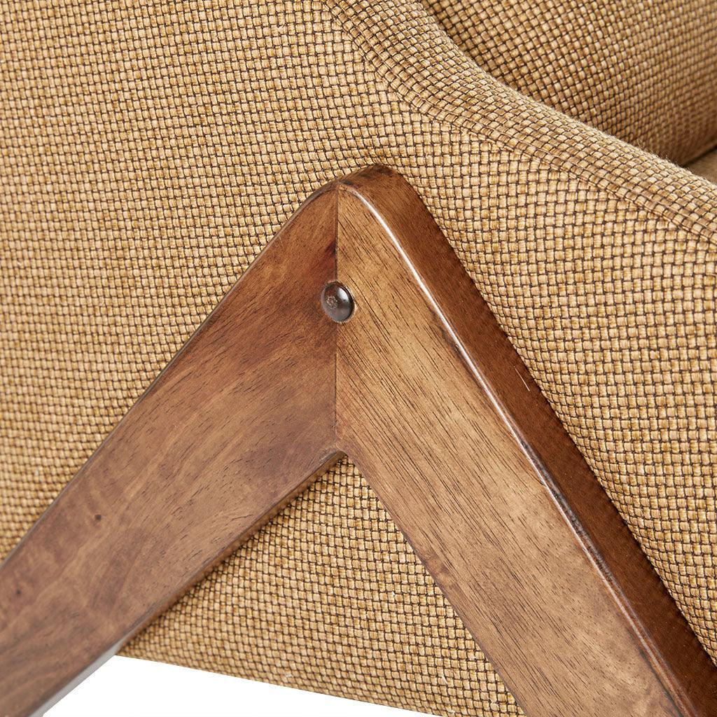Olliix.com Accent Chairs - Boomerang Accent Chair Mustard Yellow & Pecan