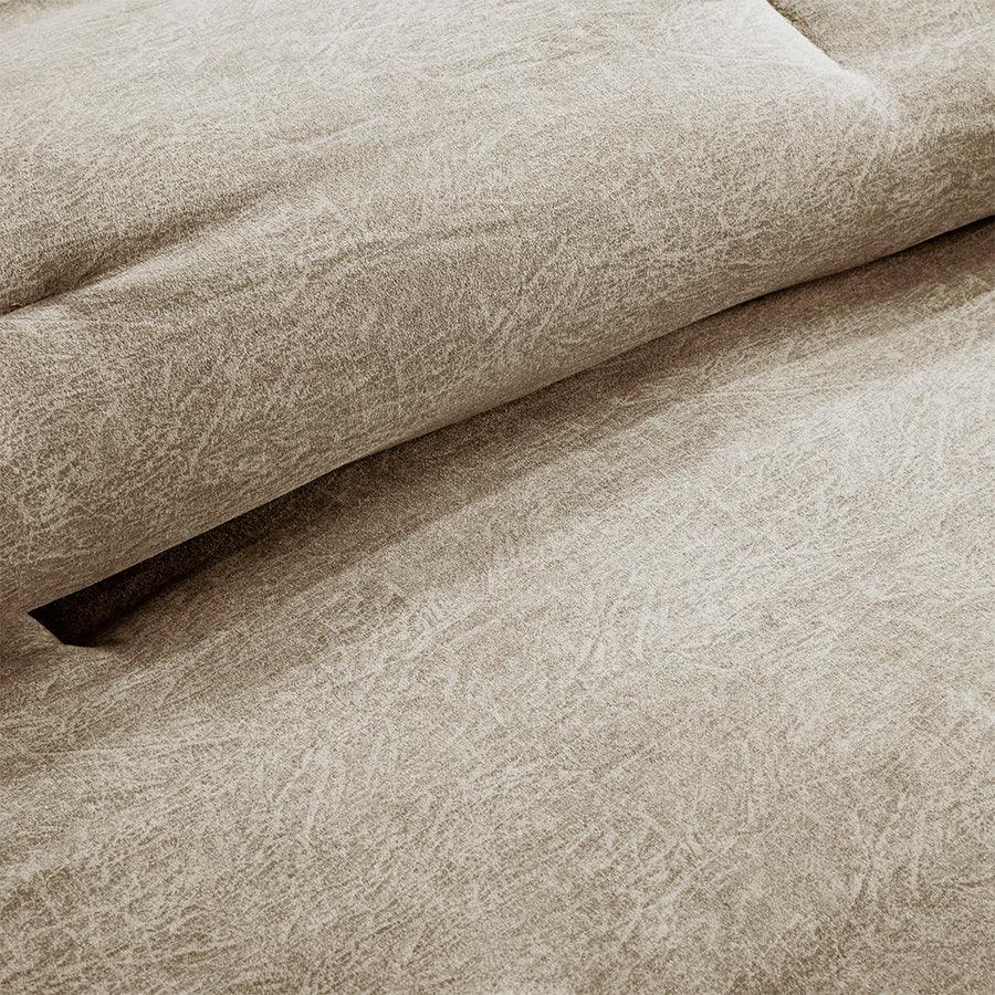 Olliix.com Comforters & Blankets - Boone 7 Piece Faux Suede Comforter Sets Tan