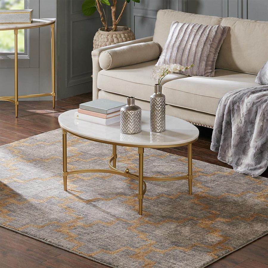 Olliix.com Coffee Tables - Bordeaux Coffee Table White & Gold